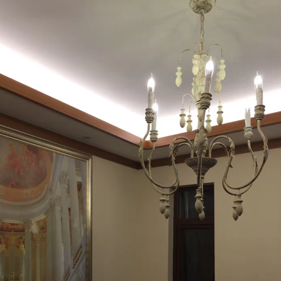 French Vintage Candle Chandelier for Living Room/Bedroom-Grace Lamp