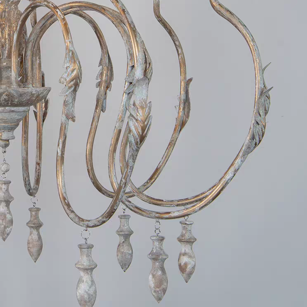 French Vintage Candle Chandelier for Living Room/Bedroom-Grace Lamp
