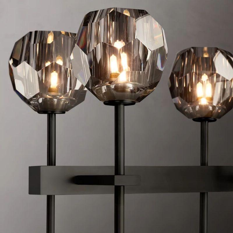 Boule Glass Double Linear Chandelier 60" - Grace Lamp