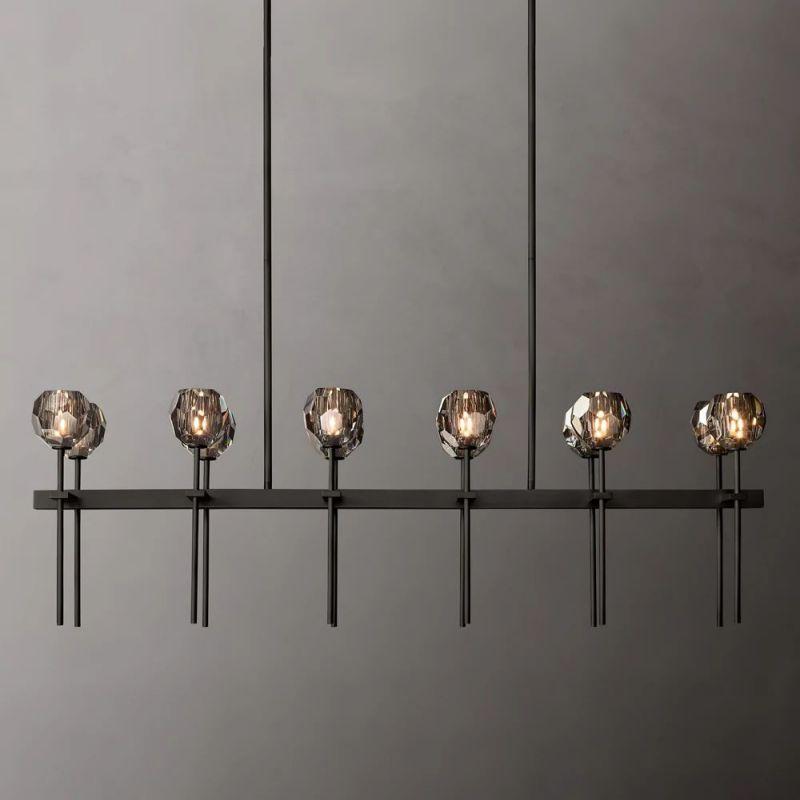 Boule Glass Double Linear Chandelier 60" - Grace Lamp