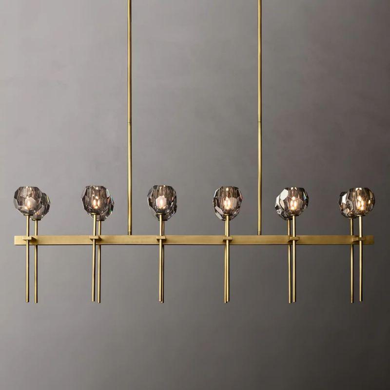 Boule Glass Double Linear Chandelier 60" - Grace Lamp