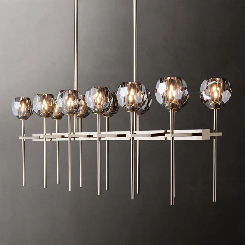 Boule Glass Double Linear Chandelier 60" - Grace Lamp