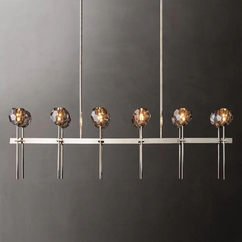 Boule Glass Double Linear Chandelier 60" - Grace Lamp