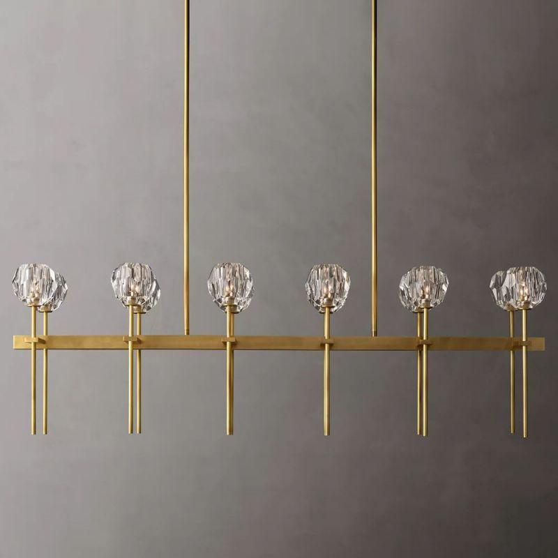 Boule Glass Double Linear Chandelier 60" - Grace Lamp