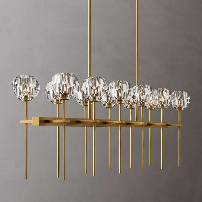 Boule Glass Double Linear Chandelier 60" - Grace Lamp
