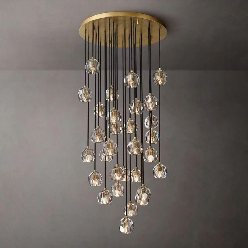 Boule Glass Round Cluster Chandelier 30" - Grace Lamp