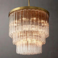 Cielo Glass 3-Tier Round Chandelier 36” - Grace Lamp