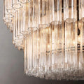 Cielo Glass 3-Tier Round Chandelier 48” - Grace Lamp