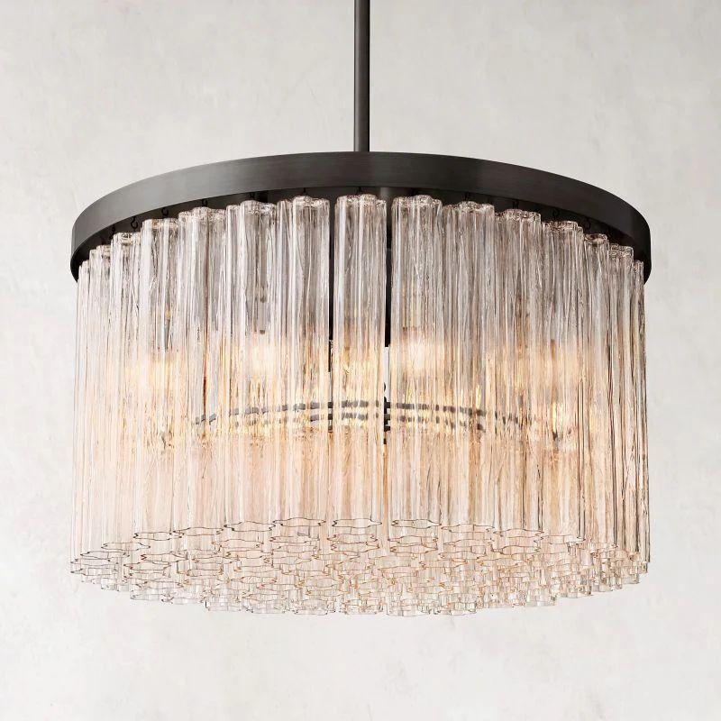 Cielo Glass Round Chandelier 36” - Grace Lamp