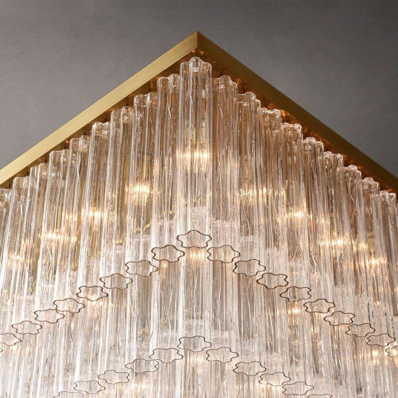 Cielo Glass Square Chandelier 45” - Grace Lamp