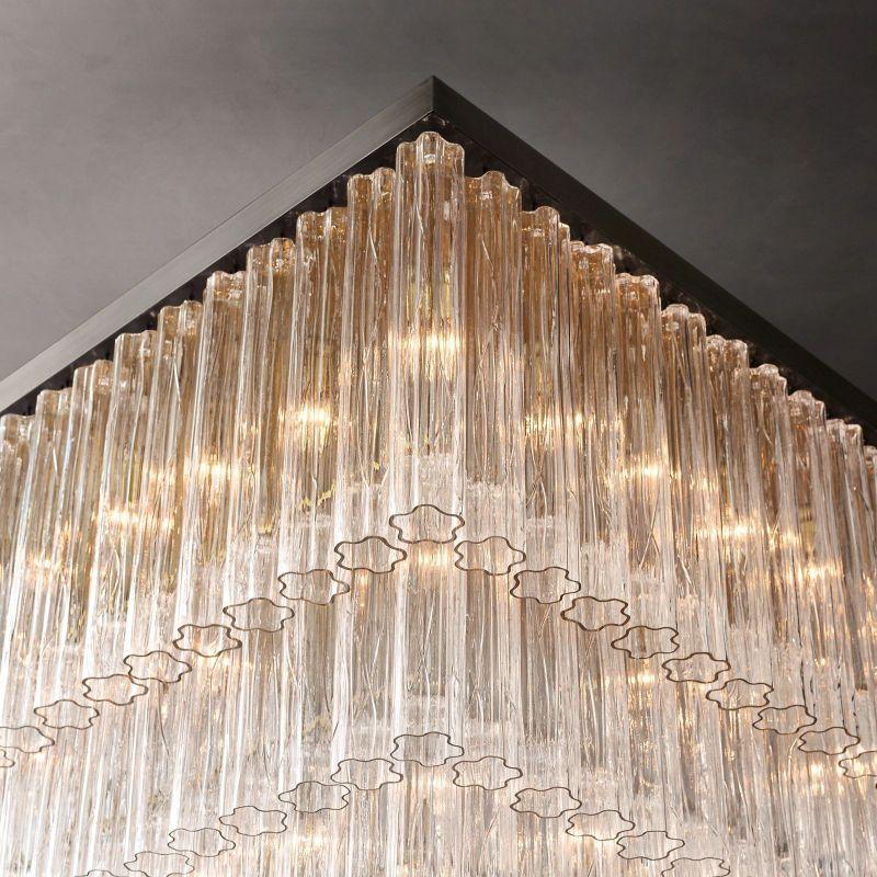 Cielo Glass Square Chandelier 45” - Grace Lamp
