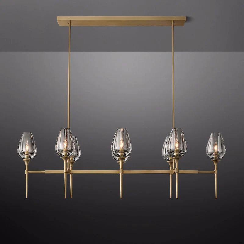Tulip Crystal Linear Chandelier 52'' - Grace Lamp