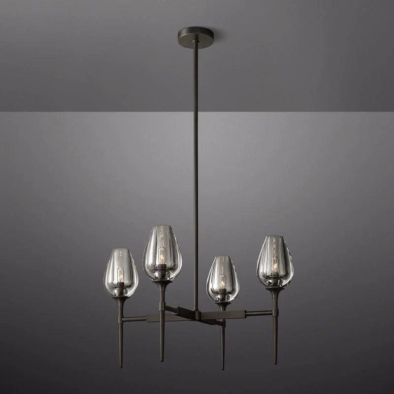 Tulip Crystal Round Chandelier 27'' - Grace Lamp