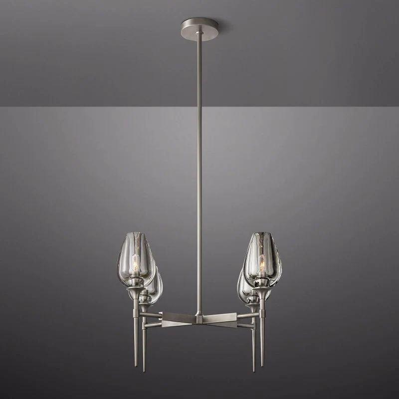 Tulip Crystal Round Chandelier 27'' - Grace Lamp