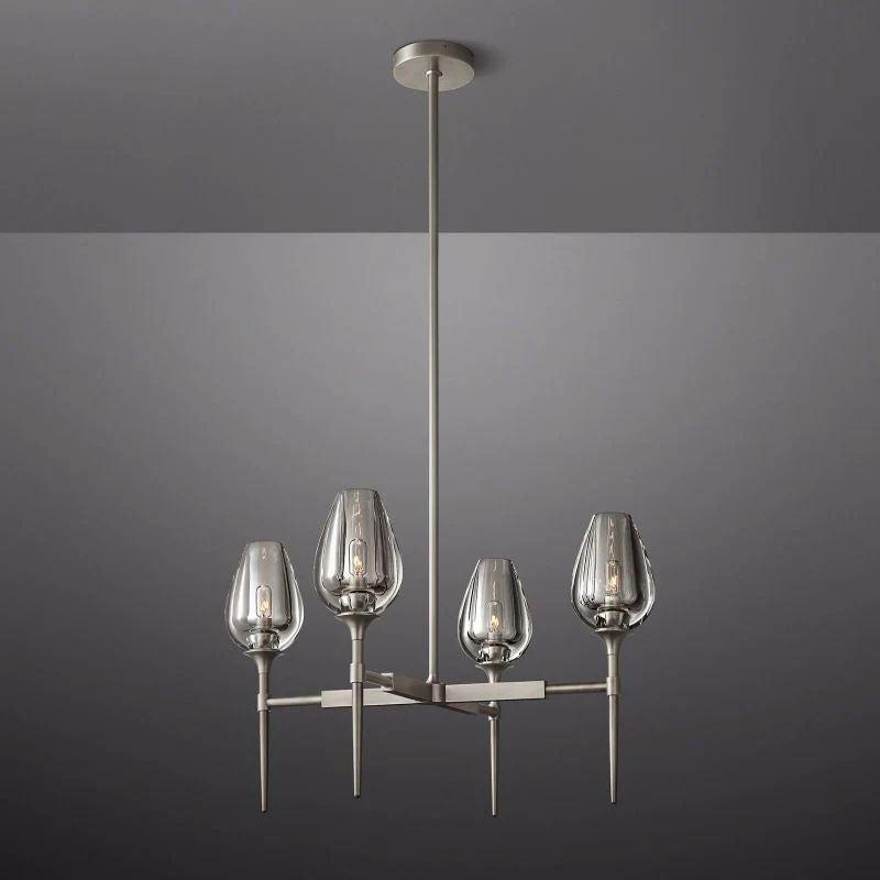 Tulip Crystal Round Chandelier 27'' - Grace Lamp