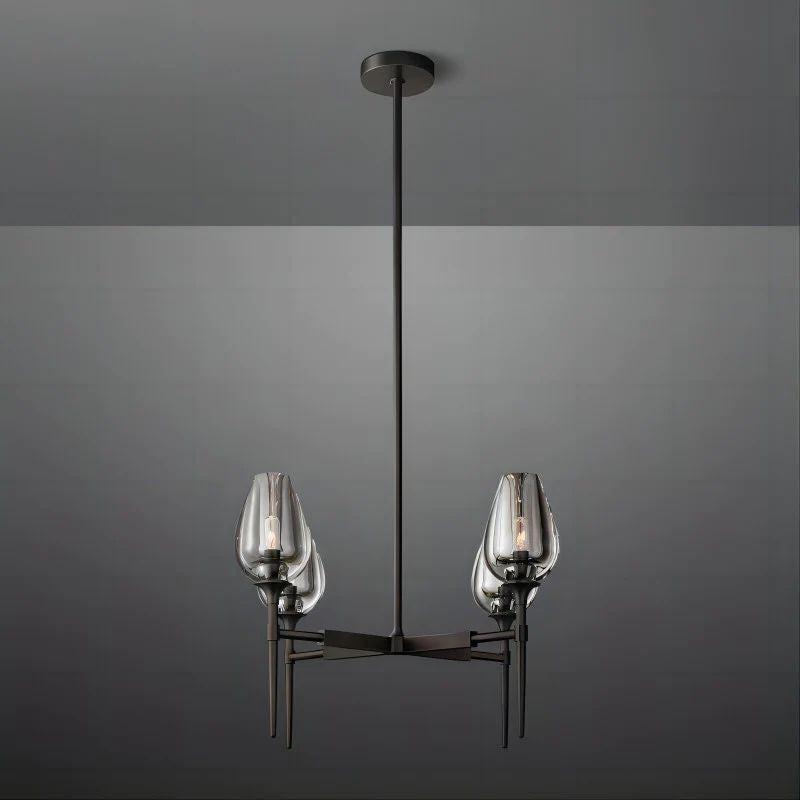 Tulip Crystal Round Chandelier 27'' - Grace Lamp
