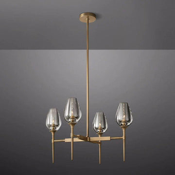 Tulip Crystal Round Chandelier 27'' - Grace Lamp