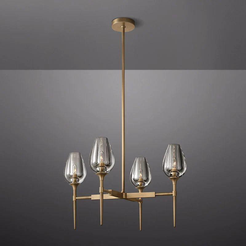 Tulip Crystal Round Chandelier 27'' - Grace Lamp