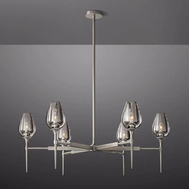 Tulip Crystal Round Chandelier 42'' - Grace Lamp