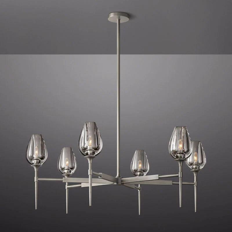 Tulip Crystal Round Chandelier 42'' - Grace Lamp