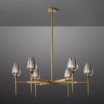 Tulip Crystal Round Chandelier 42'' - Grace Lamp