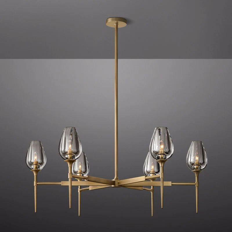 Tulip Crystal Round Chandelier 42'' - Grace Lamp
