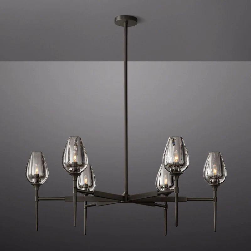 Tulip Crystal Round Chandelier 42'' - Grace Lamp