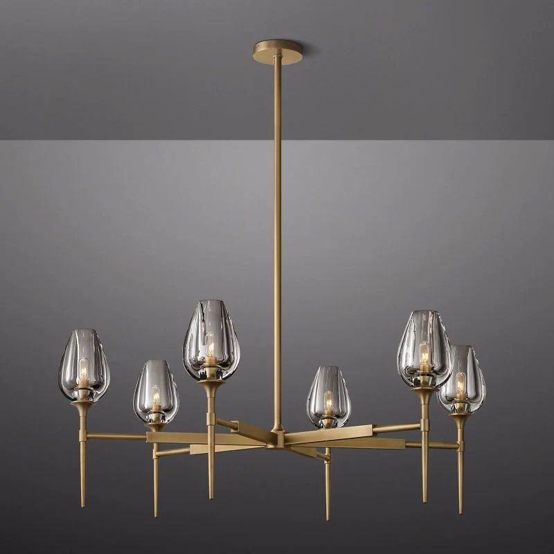 Tulip Crystal Round Chandelier 42'' - Grace Lamp
