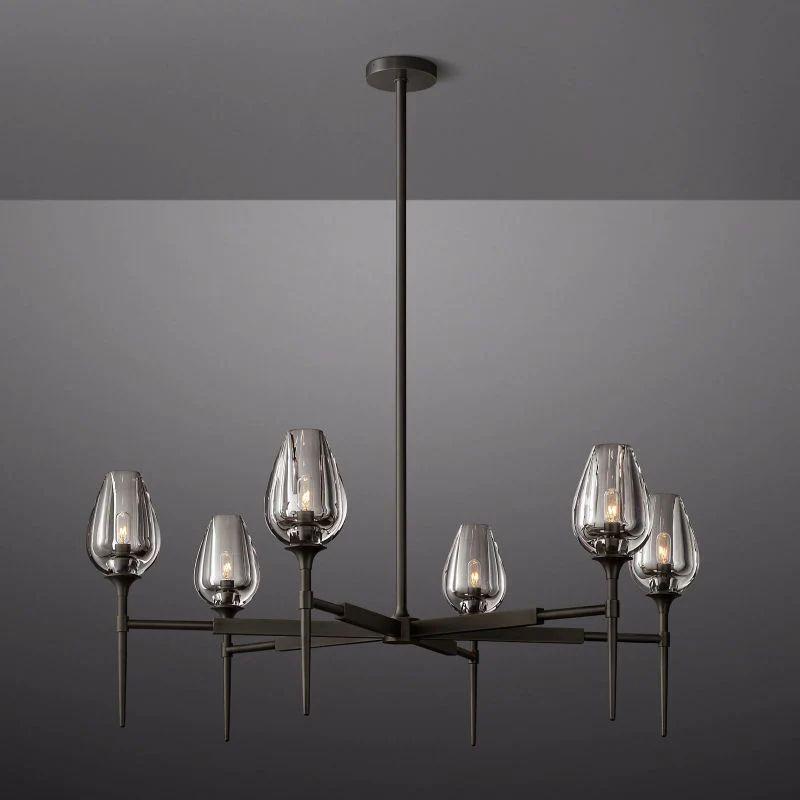 Tulip Crystal Round Chandelier 42'' - Grace Lamp