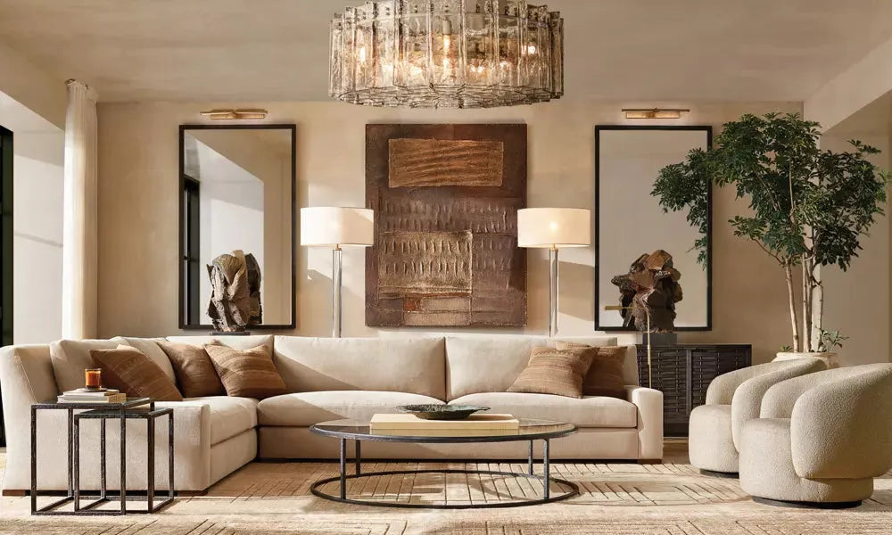 LATTICE SMOKE GLASS ROUND CHANDELIER 48" - Grace Lamp