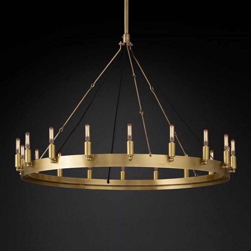 Camino Vintage Filament Round Chandelier 38‘’D - Grace Lamp