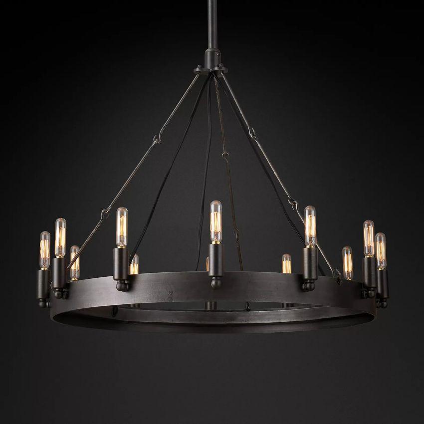 Camino Vintage Filament Round Chandelier 26''D - Grace Lamp