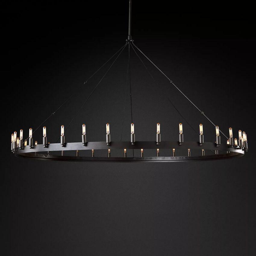 Camino Vintage Filament Round Chandelier 73‘’D - Grace Lamp
