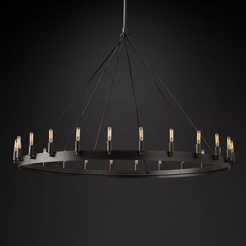 Camino Vintage Filament Round Chandelier 50‘’D - Grace Lamp