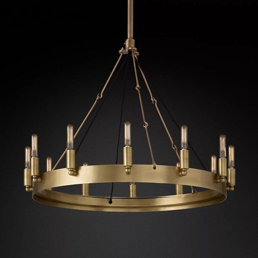 Camino Vintage Filament Round Chandelier 26''D - Grace Lamp