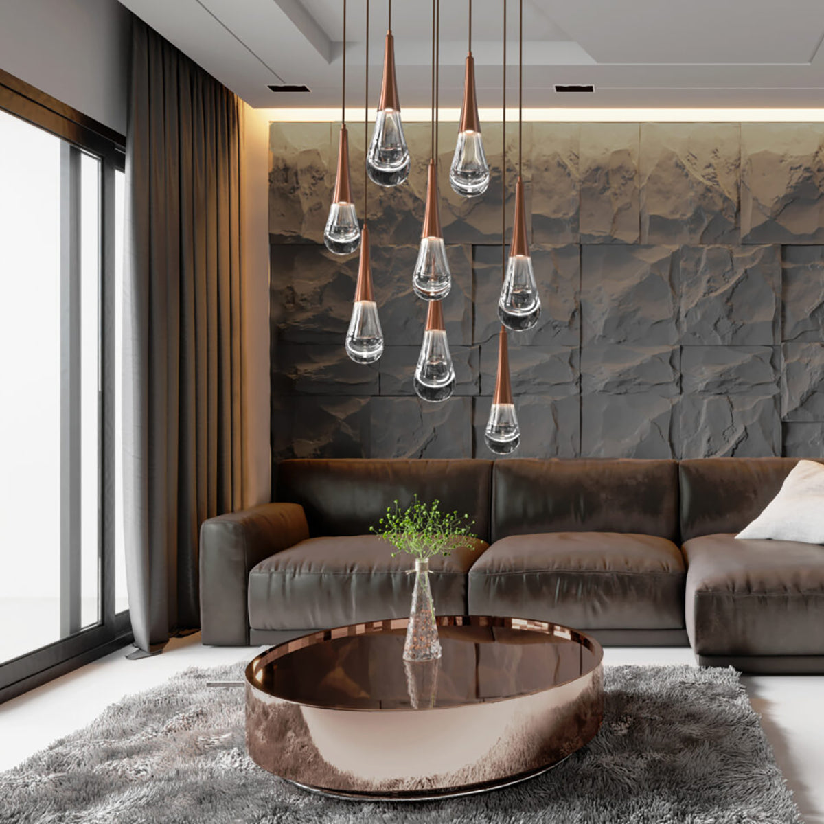 Water Drop Round LED Chandelier-Grace Lamp