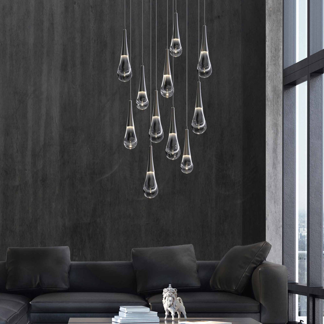 Water Drop Round LED Chandelier-Grace Lamp