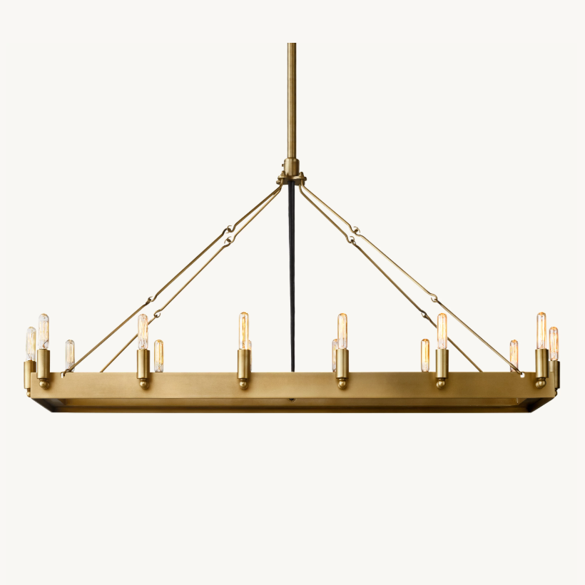 Camino Vintage Filament Rectangle Chandelier 41‘’L - Grace Lamp
