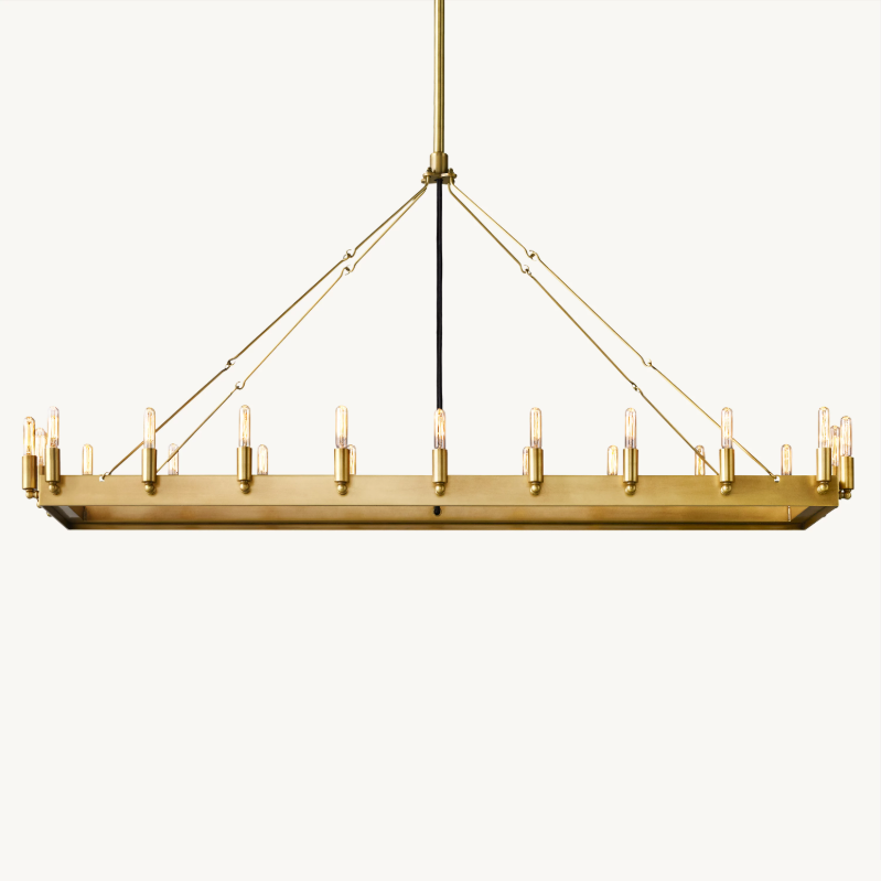 Camino Vintage Filament Rectangle Chandelier 52‘’L - Grace Lamp
