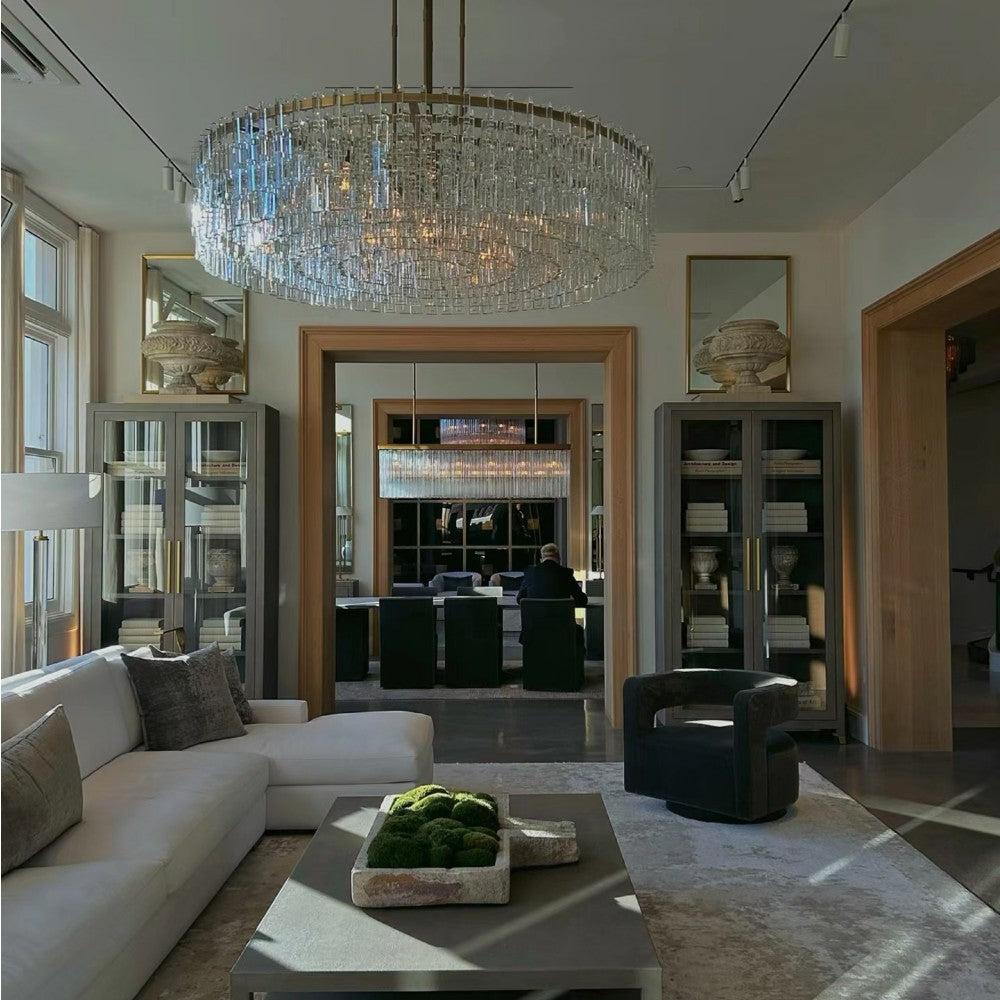 Marigan Multi-Tier Crystal Chain Round Chandelier 60" - Grace Lamp