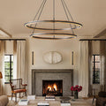 Peralta 2-Tier Round Black Chandelier 60