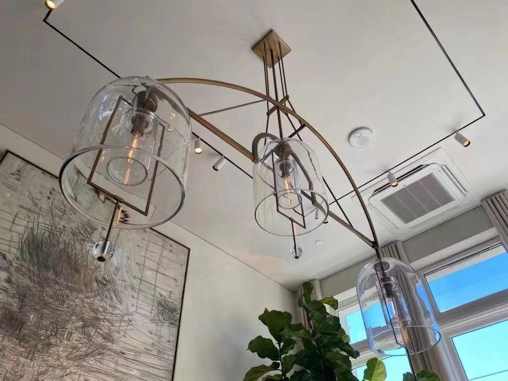 Fulcrum Linear Chandelier 61" 3 Lights - Grace Lamp