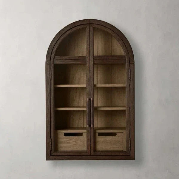 Hattie Wall Mounted Cabinet in Oak 24"W - Grace Lamp
