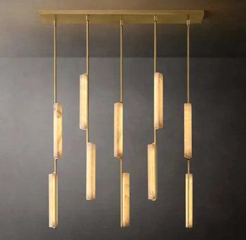 Audubon Alabaster Linear Chandelier 54" - Grace Lamp