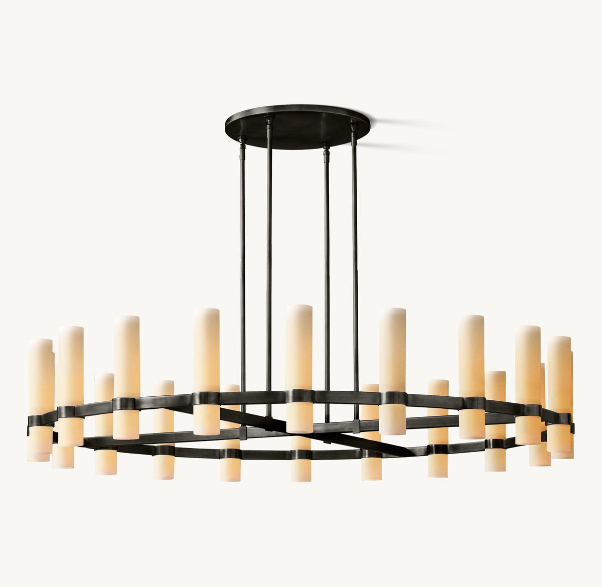 Ravelle Round Milk Glass Chandelier 60" - Grace Lamp