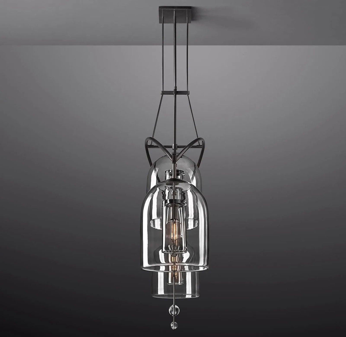 Fulcrum Round Chandelier  73" 3-Lights - Grace Lamp