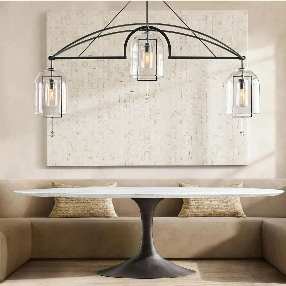 Fulcrum Round Chandelier  73" 3-Lights - Grace Lamp