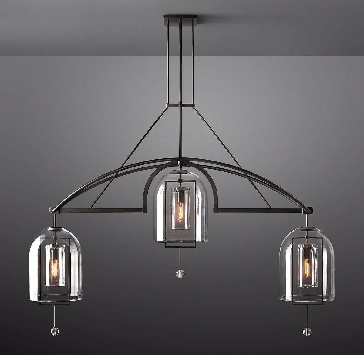 Fulcrum Round Chandelier  73" 3-Lights - Grace Lamp