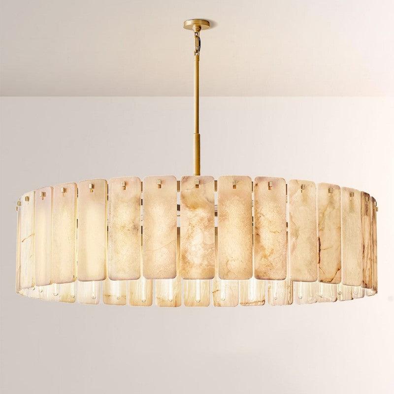 Camette Alabaster Round Chandelier 60"D - Grace Lamp