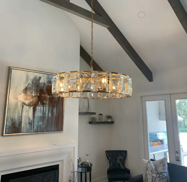 Harlow Crystal Round Chandelier 43" - Grace Lamp